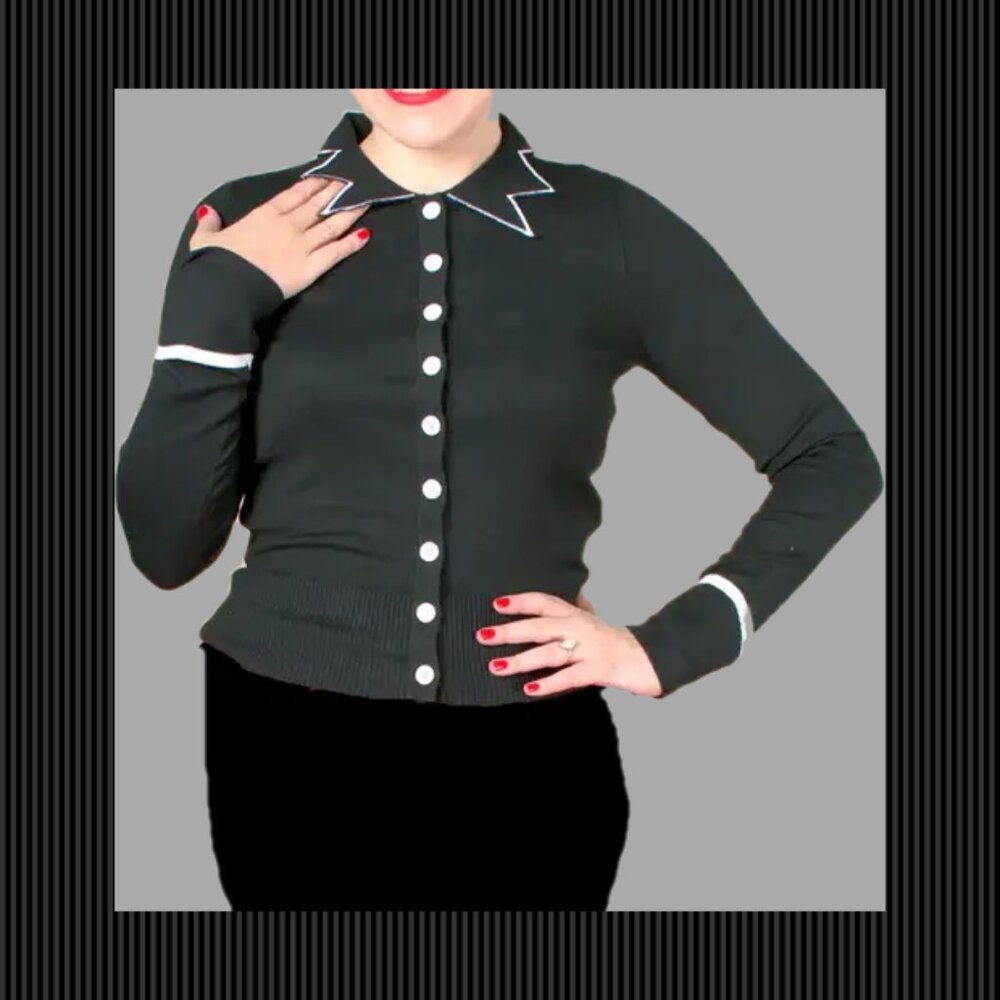 Voodoo Vixen “Winifred” 1950s Inspired Button-Down Sweater